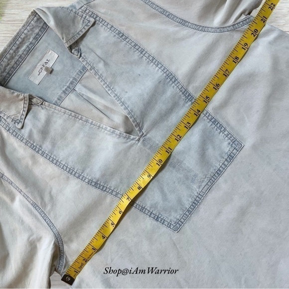 THE GREAT. Chambray popover long sleeve relaxed fit top *shop@iamwarrior - Picture 4 of 7